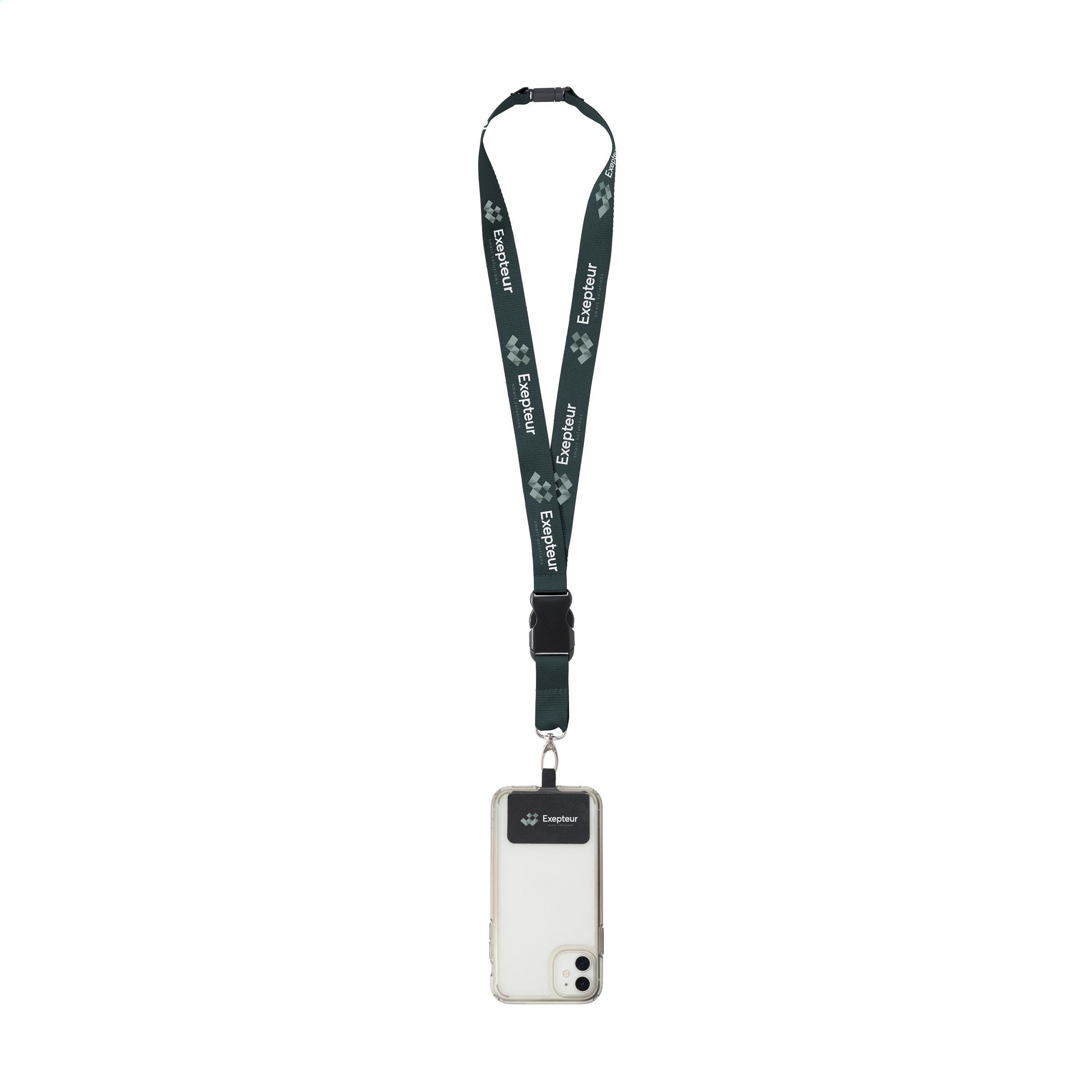 RPET Polyester Lanyard mit Smartphone-Patch - Bad Pyrmont 