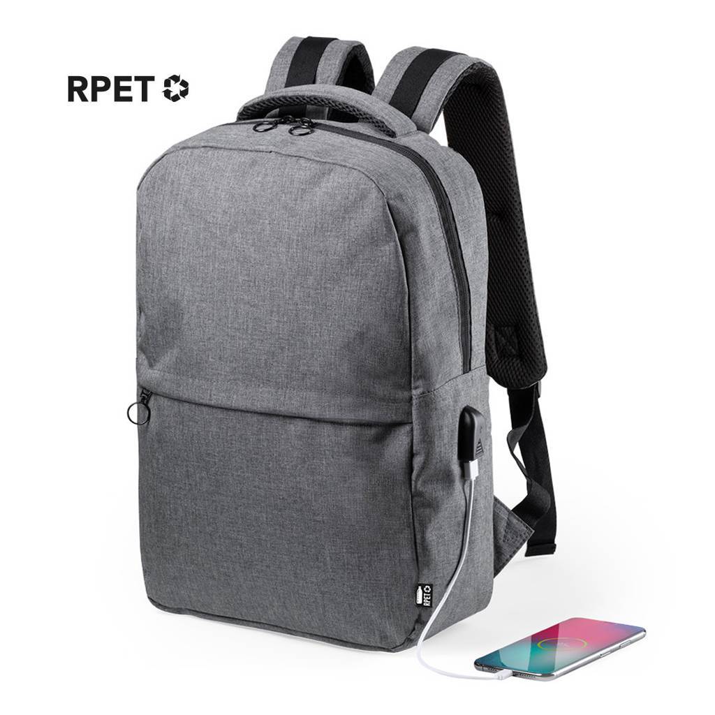 Umweltfreundlicher personalisierter Rucksack mit USB-Anschluss - Mobile