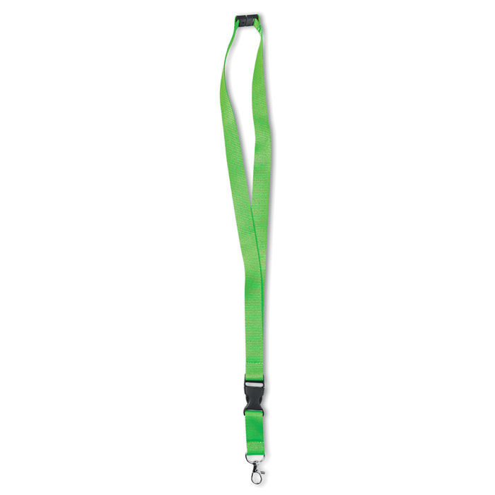 Neon-Lanyard mit Metallhaken, abnehmbarem Schnallenverschluss und Sicherheitstrennstelle - Hirschbach