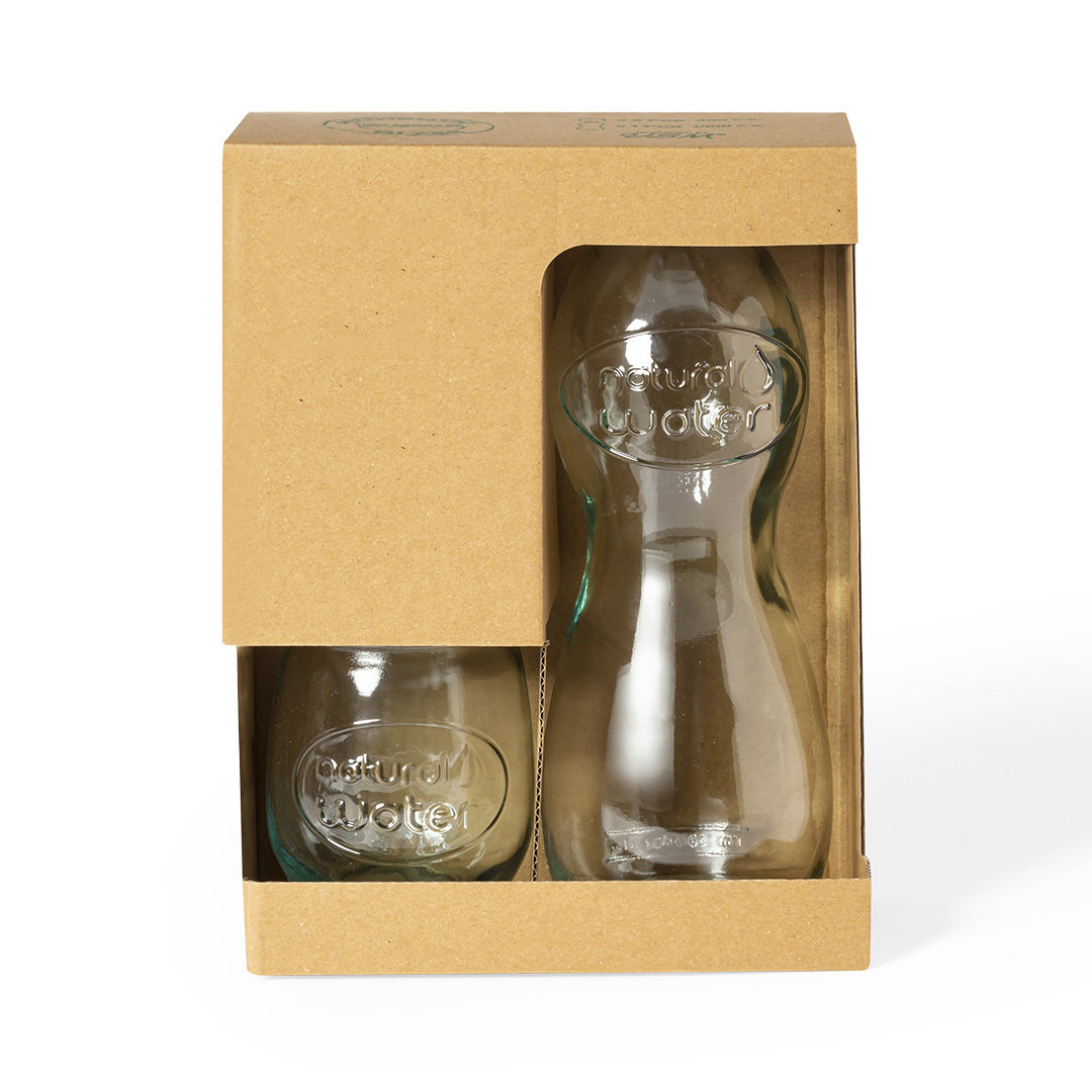 Personalisiertes Set recycelte Flasche & Glas - Jim