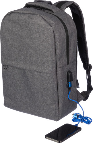 rPET (600D) Rucksack mit USB-Anschluss - Arnstein 