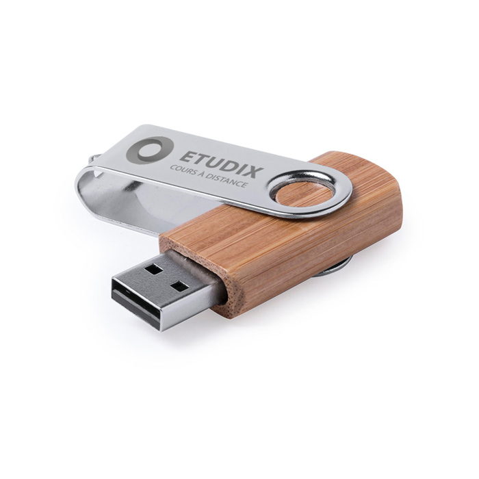 USB Stick bedrucken ökologisch aus Bambus 16 GB - Himbeere