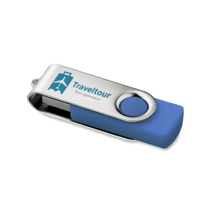 USB Stick bedrucken mit drehbarem Metalldeckel 16 GB - Sanddorn