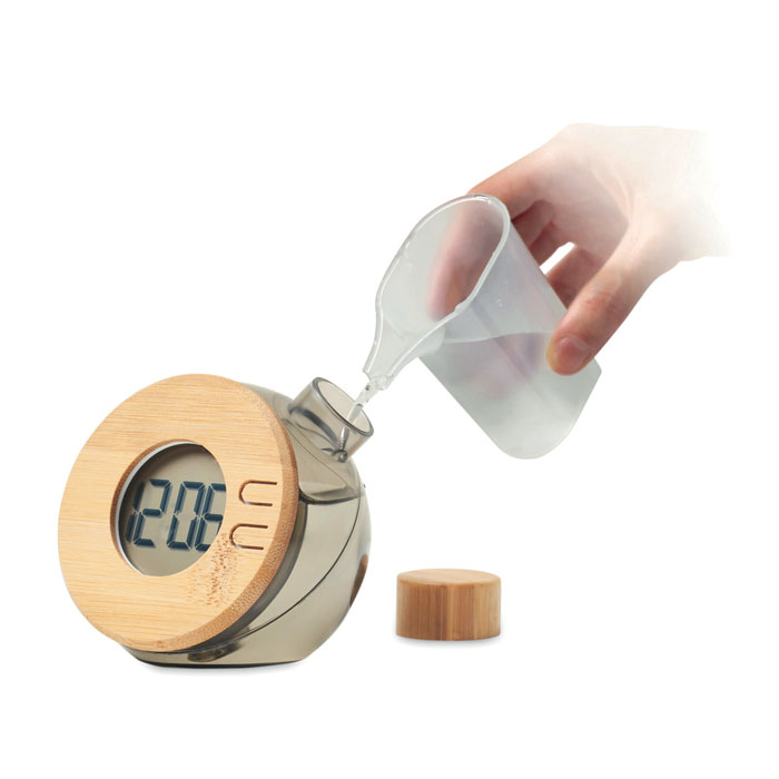 EcoBamboo wasserbetriebene LCD-Uhr - 