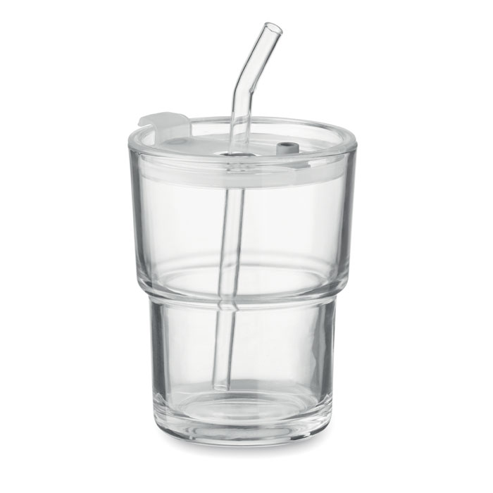 Glasbecher mit Strohhalm 400ml - Rastenberg