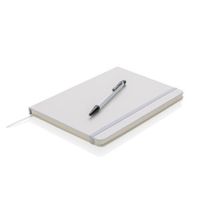 Basic hardcover A5 notebook with stylus pen, royal blue