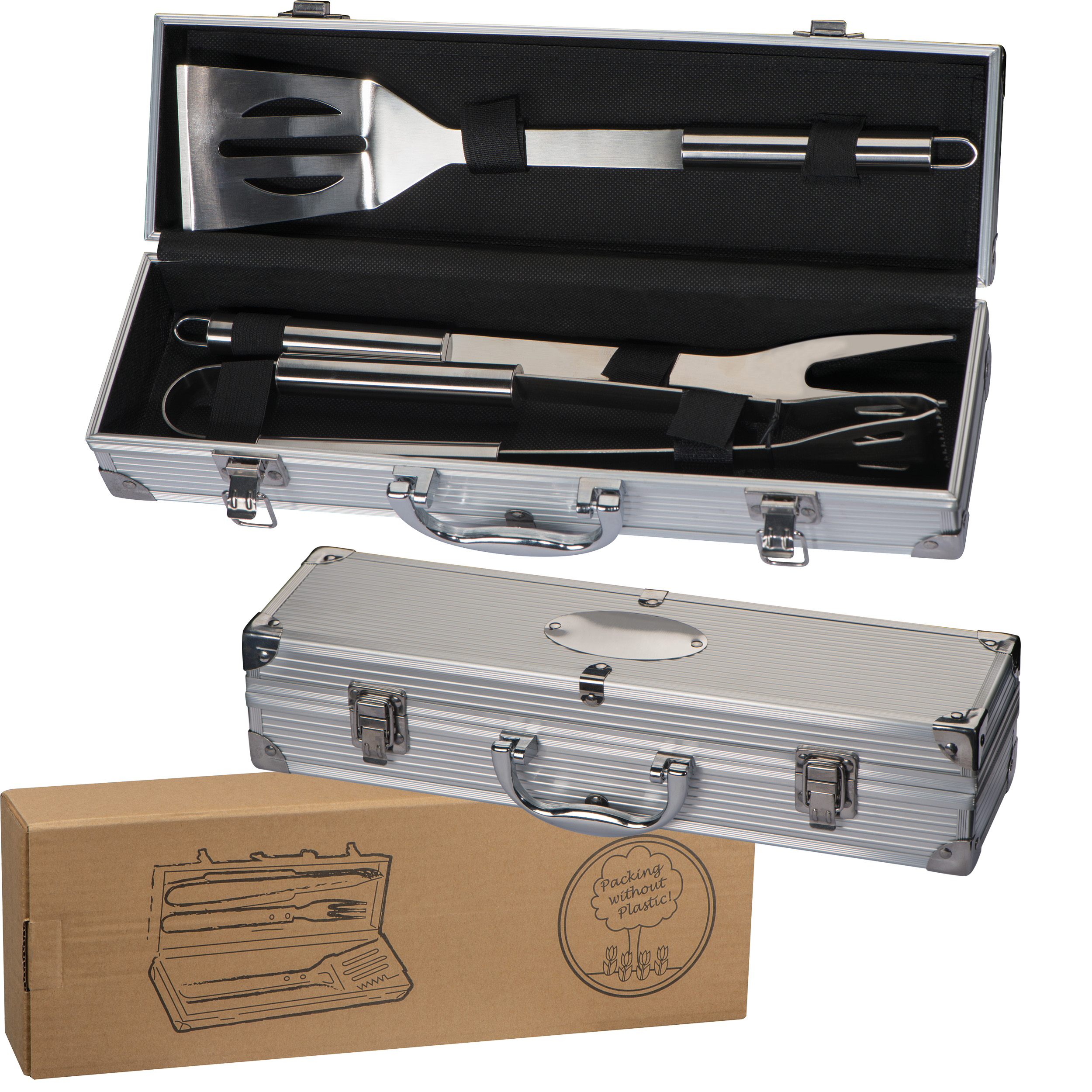 Graviertes Metall-Grillset - Illmitz