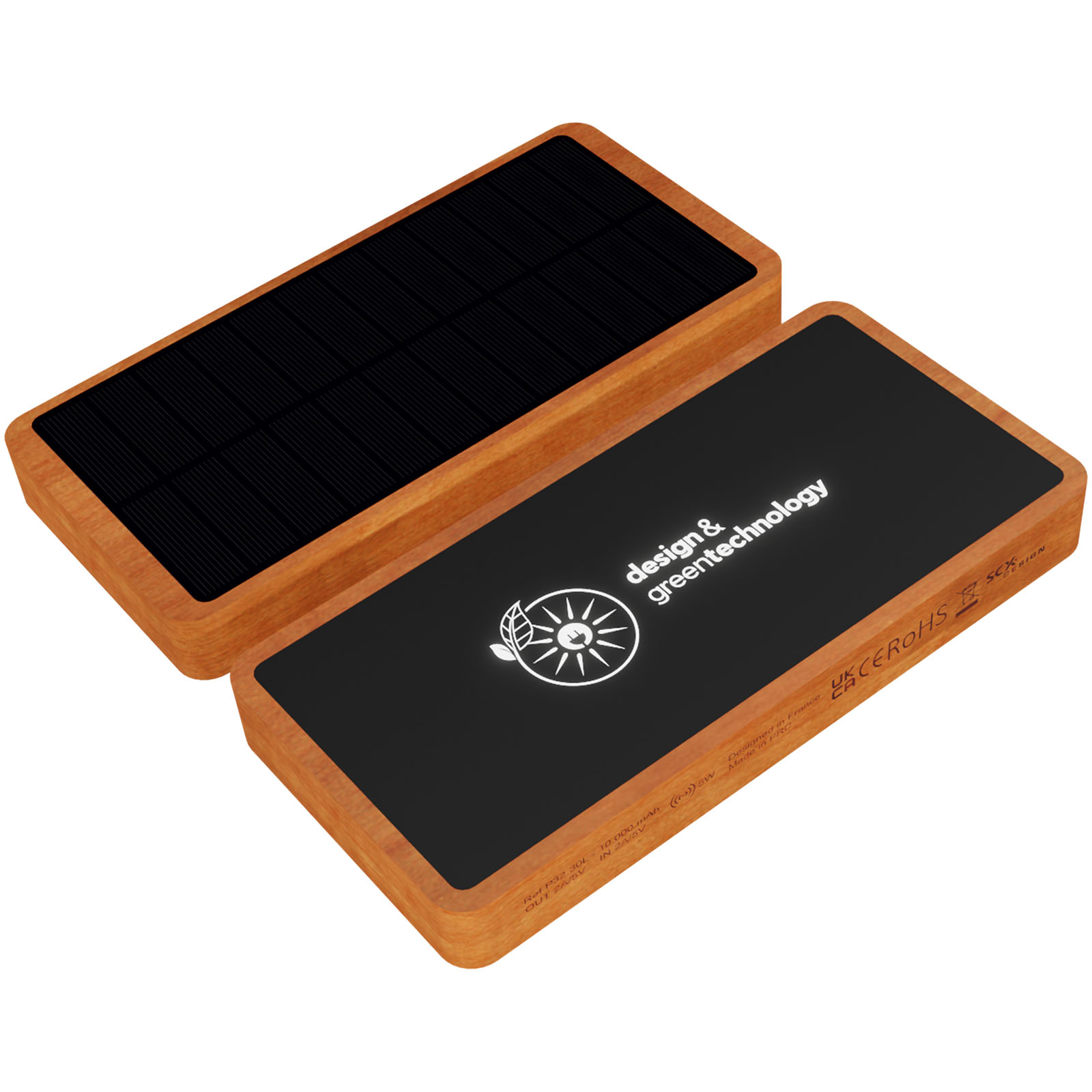 Solar Power Bank mit beleuchtetem Logo - Rötha 