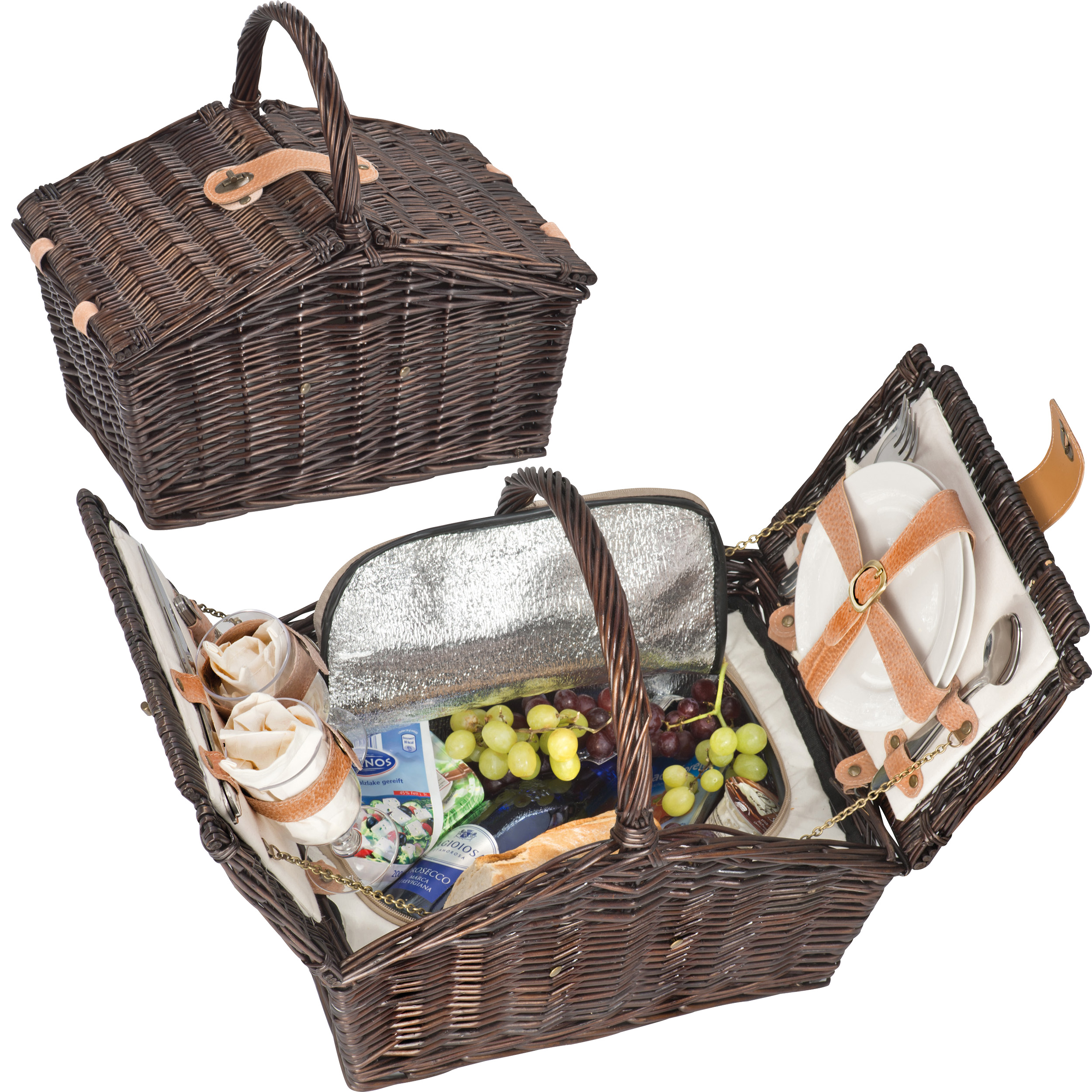 Luxus-Picknickkorb-Set aus Weide