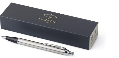 Parker IM Messing und Chrom Rollerball-Stift - Blaue Tinte