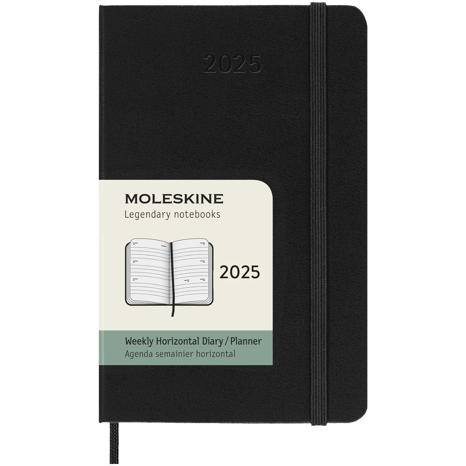 Moleskine Taschen-Wochenplaner horizontal 12 Monate mit festem Einband